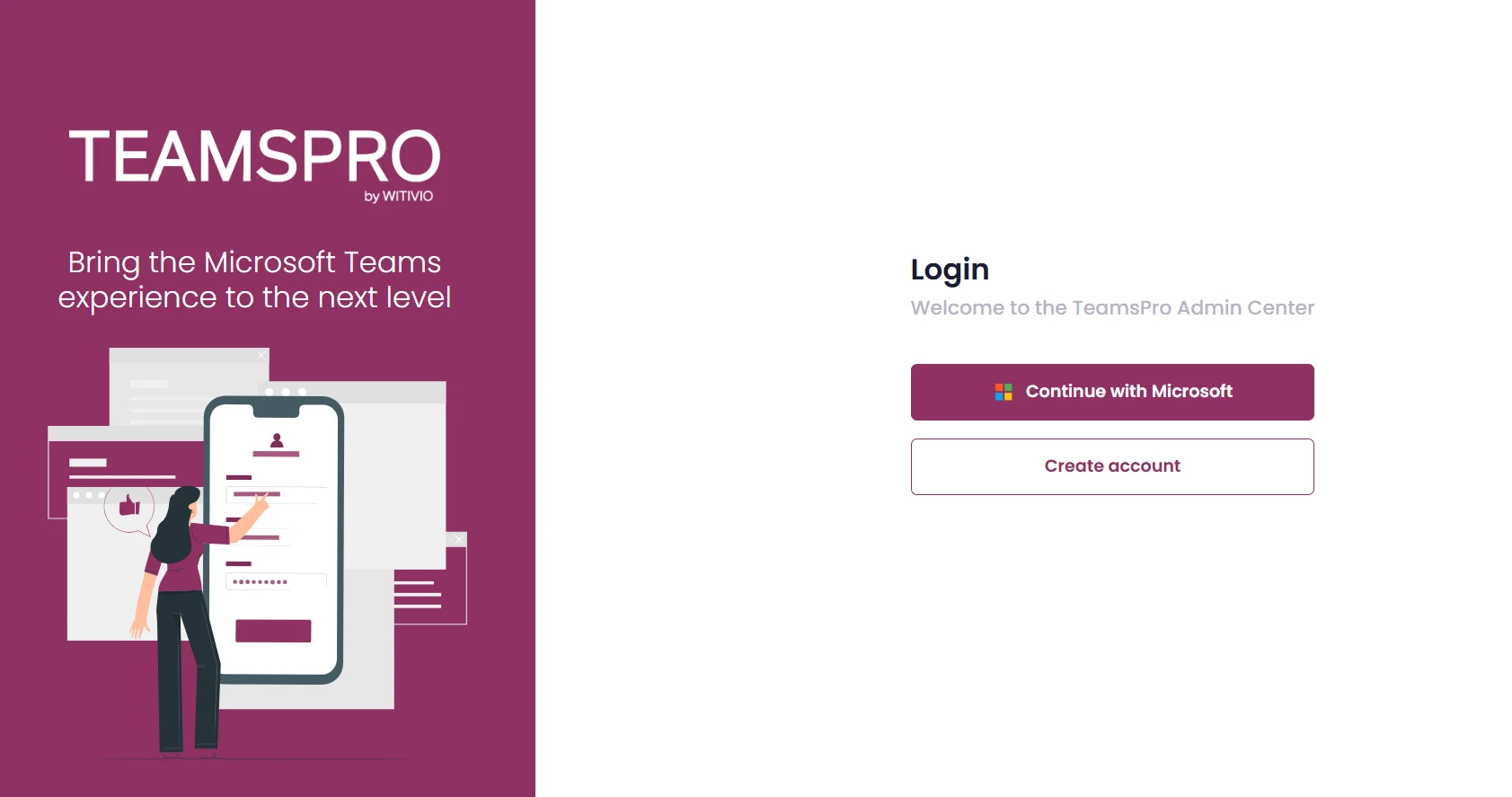 Sign in to the Teams Pro Admin Center with Microsoft 365