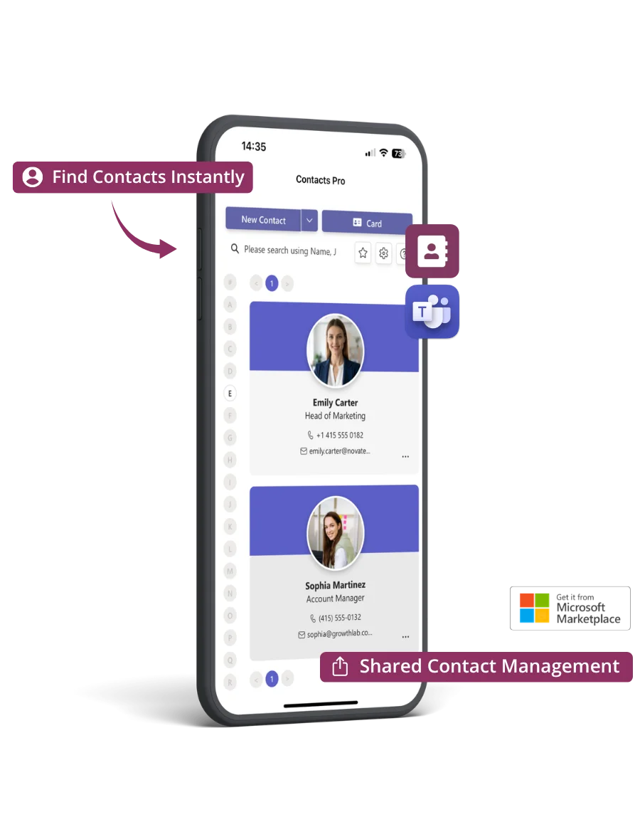 Contacts Pro centralized contact list in Microsoft Teams