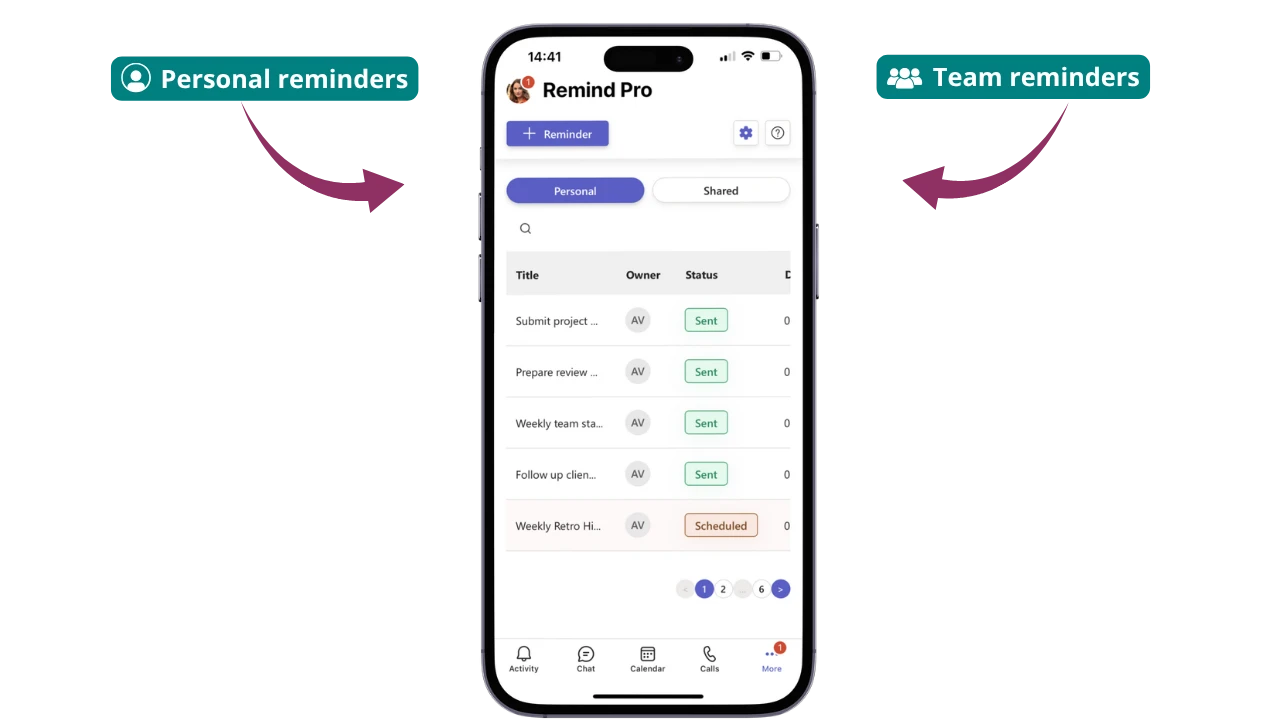 Reminds Pro: smart personal and team reminders inside Microsoft Teams