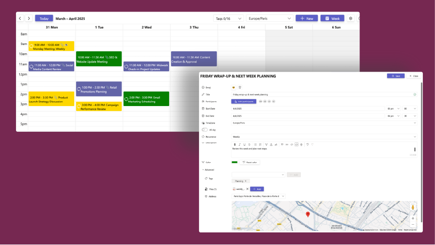 Calendar Pro visual for Microsoft Teams